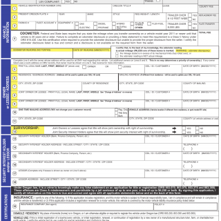 Oregon DMV Form 735-0226. Application for Title and Registration