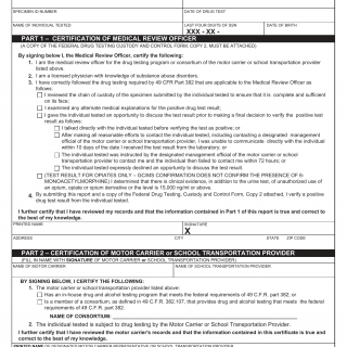 Oregon DMV Form 735-7200. Report of Positive Drug Test