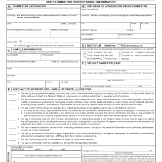 PA DOT Form DL-135. Request For Vehicle Information