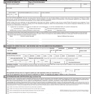PA DOT Form DL-143CD. Application For Renewal Of Commercial Driver License