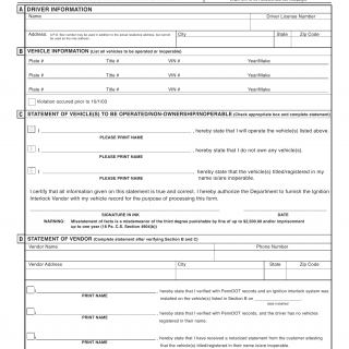 PA DOT Form DL-21SC. Self-Certification of Vehicle(s) Owned / Operated