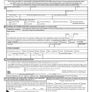 PA DOT Form DL-31. Non-Commercial Learner's Permit