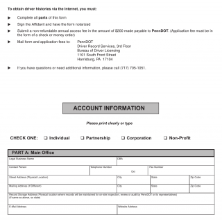 PA DOT Form DL-9005. Employers of School Bus Drivers Internet Application / License Agreement