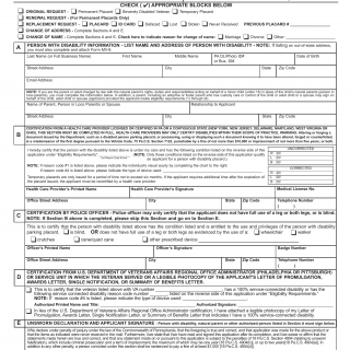 PA DMV Form MV-145A. Person With Disability Parking Placard Application