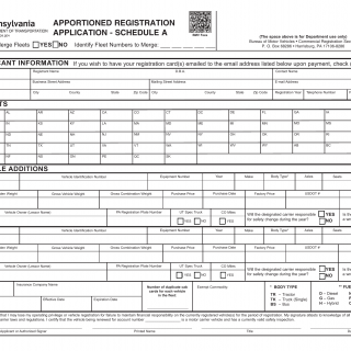 PA DMV Form MV-550. Apportioned Registration Application - Schedule A