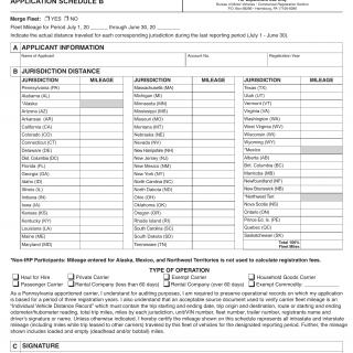 PA DMV Form MV-551. Pennsylvania Apportioned Registration Application - Schedule B