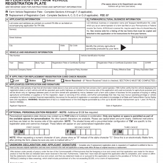 PA DMV Form MV-77. Application for Farm Vehicle Registration Plate