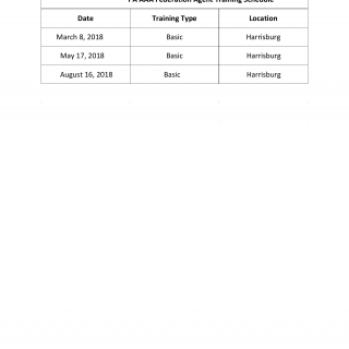 PA DMV Form. Tenative Training Schedule