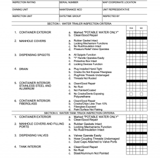 DA Form 5457. Potable Water Container Inspection