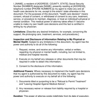 Medical Power of Attorney Medical Power of Attorney