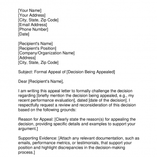 Professional Appeal Letter