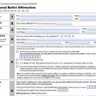 Provisional Ballot Form | Forms - Docs - 2023