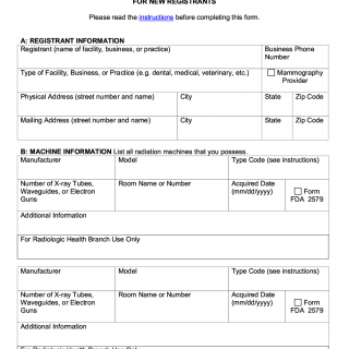 Form RH2261N. Radiation Machine Registration Form for New Registrants