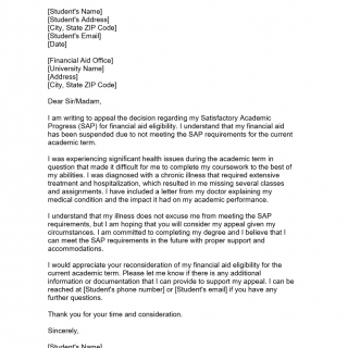 SAP Appeal Letter