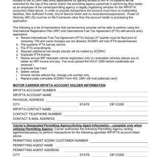 SCDMV Form MC-26. Motor Carrier Web Entry Access Application