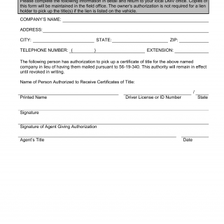 SCDMV Form MV-80. Agent Authorization