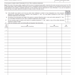 How charitable and public bequests are treated under IRS Form 706