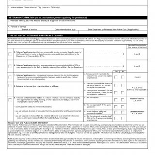SF 15. Application for 10-Point Veteran Preference