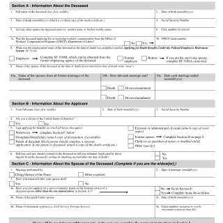 SF 3104. Application for Death Benefits (Federal Employees Retirement System)