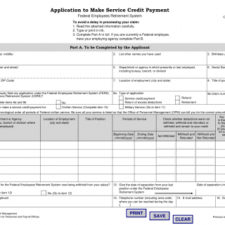 SF 3108. Application to Make Service Credit Payment - FERS