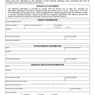 SF 3881. ACH Vendor/Miscellaneous Payment Enrollment Form