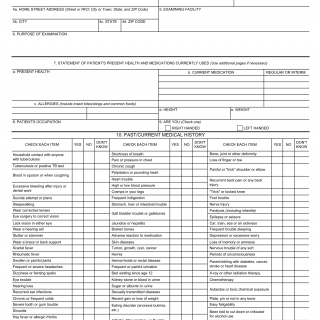 SF 93. Report of Medical History