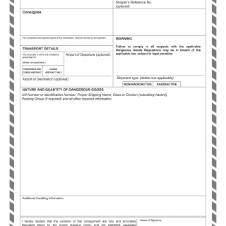 Dangerous Goods Declaration (DGD)