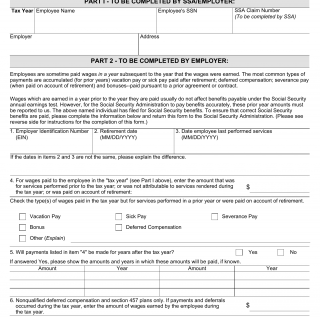 Form SSA-131. Employer Report of Special Wage Payments