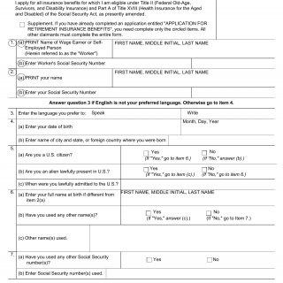 Form SSA-2-BK. Application for Wife's or Husband's Insurance Benefits
