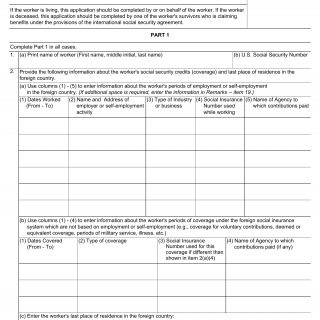 Form SSA-2490. Application For Benefits Under a U.S. International Social Security Agreement