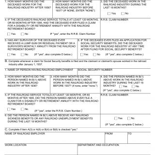 Form SSA-671. Railroad Employment Questionnaire