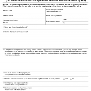 Form SSA-7104. Partnership Questionnaire