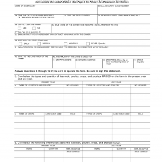 Form SSA-7163A-F4. Supplemental Statement Regarding Farming Activities