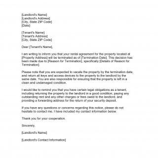 Termination Of Rental Agreement Letter By Landlord Template prntbl Termination Of Rental Agreement Letter By Landlord Template prntbl