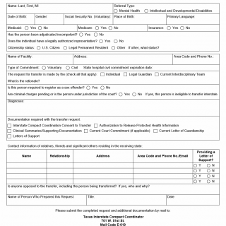 TX HHS Form 0012. Request for Interstate Transfer TX HHS Form 0012. Request for Interstate Transfer