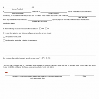 TX HHS Form 0066. Request for Authorized Electronic Monitoring TX HHS Form 0066. Request for Authorized Electronic Monitoring