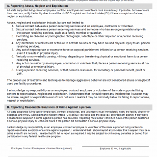 TX HHS Form 1020-V. Acknowledgement of Responsibility for Reporting Abuse. Neglect and Exploitation and Reasonable Suspicion of Crime TX HHS Form 1020-V. Acknowledgement of Responsibility for Reporting Abuse. Neglect and Exploitation and Reasonable Suspicion of Crime