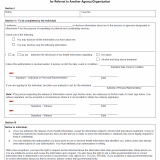 TX HHS Form 1022. Authorization to Disclose Information Including Protected Health Information for Referral to Another Agency/Organization TX HHS Form 1022. Authorization to Disclose Information Including Protected Health Information for Referral to Another Agency/Organization