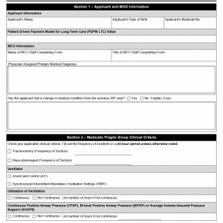 TX HHS Form 1028.  Medically Fragile Group Criteria Certification
