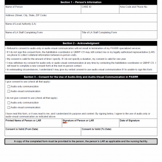 TX HHS Form 1035. PASRR Consent for Use of Audio-Only and Audio-Visual Communication TX HHS Form 1035. PASRR Consent for Use of Audio-Only and Audio-Visual Communication