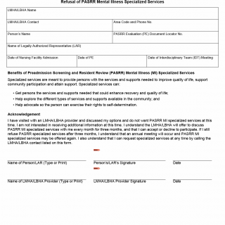 TX HHS Form 1041. Refusal of PASRR Mental Illness Specialized Services TX HHS Form 1041. Refusal of PASRR Mental Illness Specialized Services
