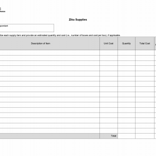 TX HHS Form 1062. Zika Supplies