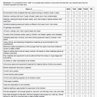 TX HHS Form 1100. Daily Building and Grounds Checklist TX HHS Form 1100. Daily Building and Grounds Checklist