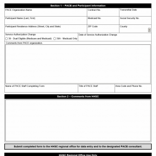 TX HHS Form 1142. PACE/SASO Registration Change