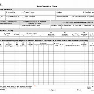 TX HHS Form 1290. Long Term Care Claim