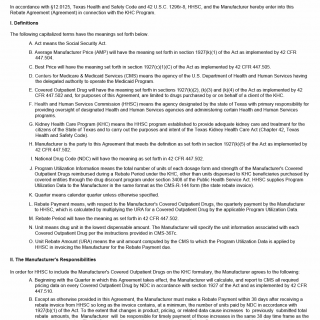TX HHS Form 1329. Kidney Health Care Program Drug Rebate Agreement TX HHS Form 1329. Kidney Health Care Program Drug Rebate Agreement