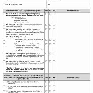 TX HHS Form 1592. RN Delegation Checklist