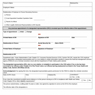 TX HHS Form 1720. Appointment of a Designated Representative TX HHS Form 1720. Appointment of a Designated Representative
