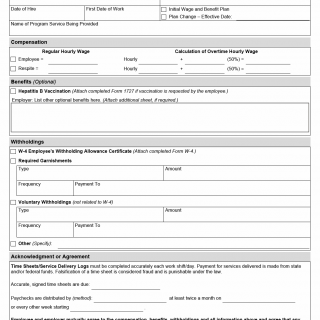 TX HHS Form 1730. Wage and Benefits Plan Employee Compensation