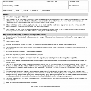 TX HHS Form 1744. TxHmL/CFC Entrance Conference